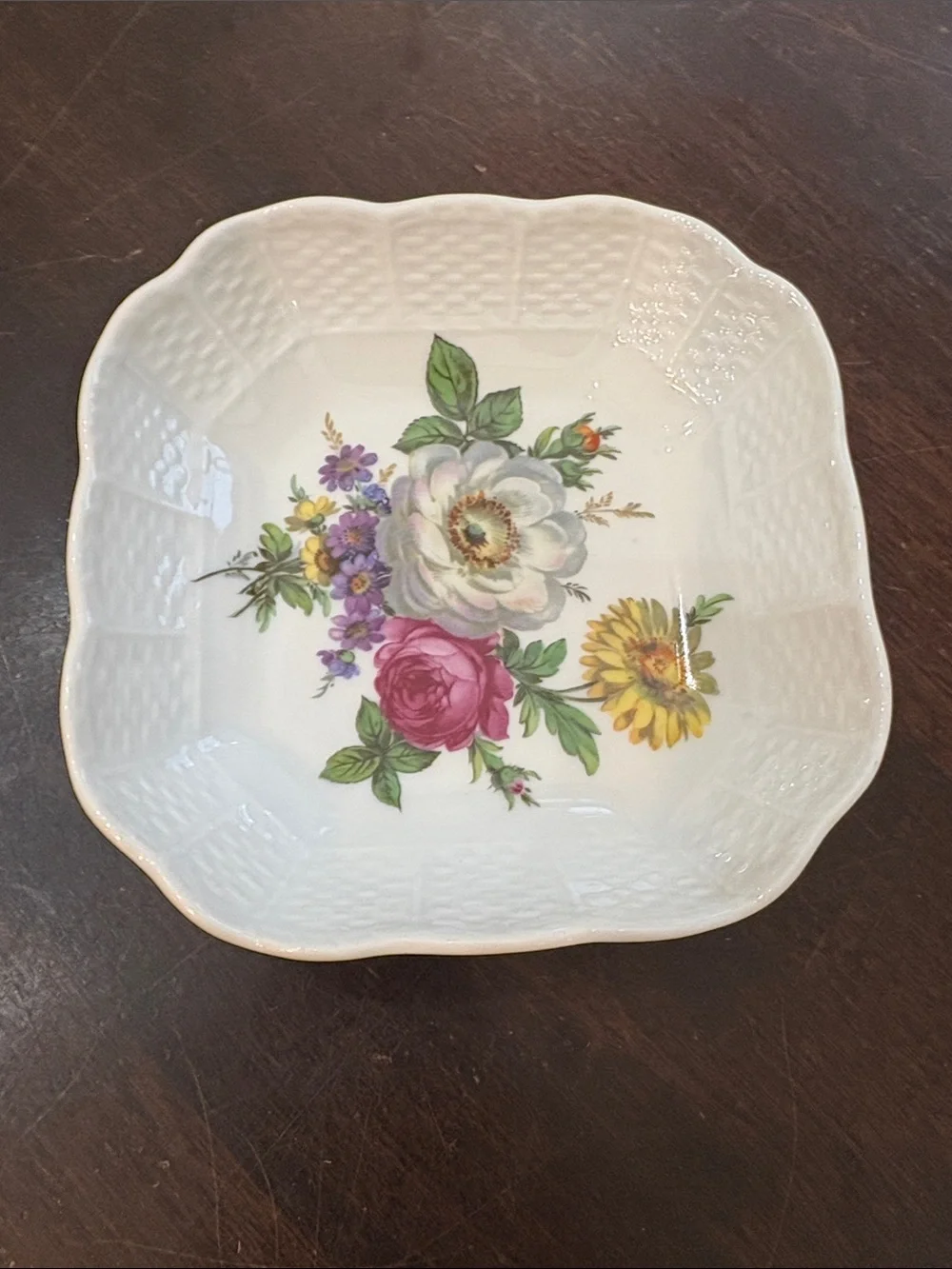 Richard Ginori Floral Porcelain trinket dish